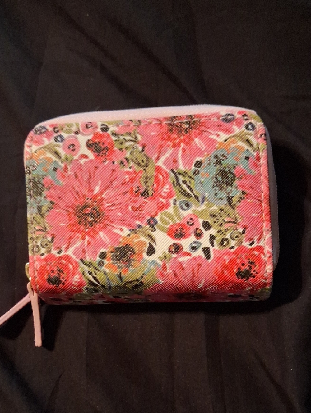 Buxton Pink Floral Zip Wallet